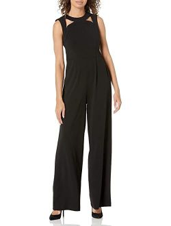 Women's Sleeveless Jumpsuit with Cut Outs