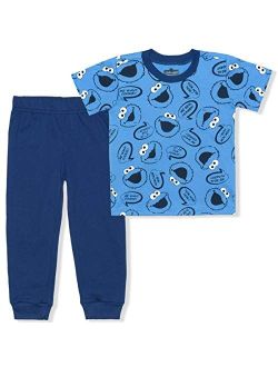 Sesame Street Elmo Jogger Set for Babies and Toddlers, Shirt and Pants Active Wear Set