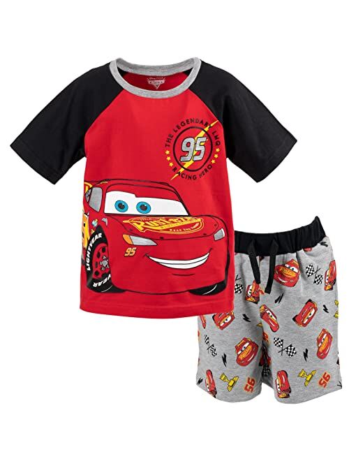 Disney Pixar Cars Mickey Mouse Lion King Toy Story Buzz Lightyear Graphic T-Shirt & French Terry Shorts Set