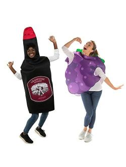 Wine & Grapes Halloween Couples Costume - Funny Fruit & Drink Adult Outfits