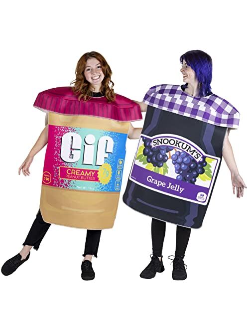Hauntlook Peanut Butter and Jelly Jar Couples Halloween Costume - Fun Adult Unisex Outfits