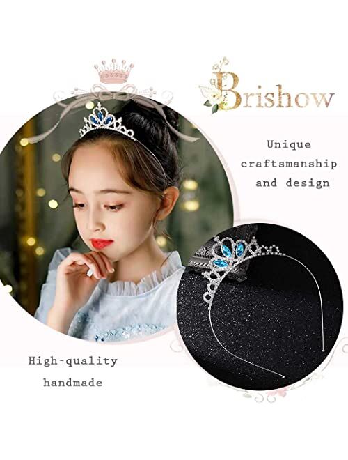 Brishow Rhinestone Girls Tiara and Crown Silver Crystal Princess Crowns Birthday Party Headband Tiaras