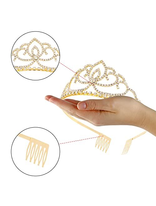 FASOTY Silver Crystal Tiara Crowns for Women Girls Princess Elegant Bridal Crown with Combs