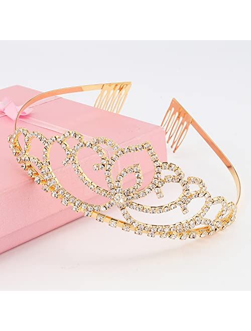 FASOTY Silver Crystal Tiara Crowns for Women Girls Princess Elegant Bridal Crown with Combs