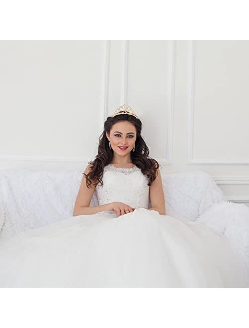 FASOTY Silver Crystal Tiara Crowns for Women Girls Princess Elegant Bridal Crown with Combs