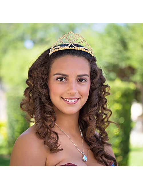 FASOTY Silver Crystal Tiara Crowns for Women Girls Princess Elegant Bridal Crown with Combs