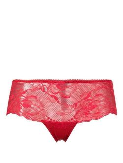 floral-lace tulle briefs
