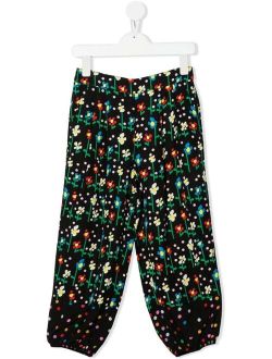Kids floral-print loose trousers