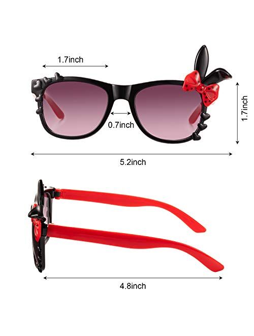 Weewooday 4 Pairs Toddler Sunglasses Girl Sunglasses for Toddler Girls Strawberry Pineapple Rabbit Shaped Sunglasses Funny Sunglasses