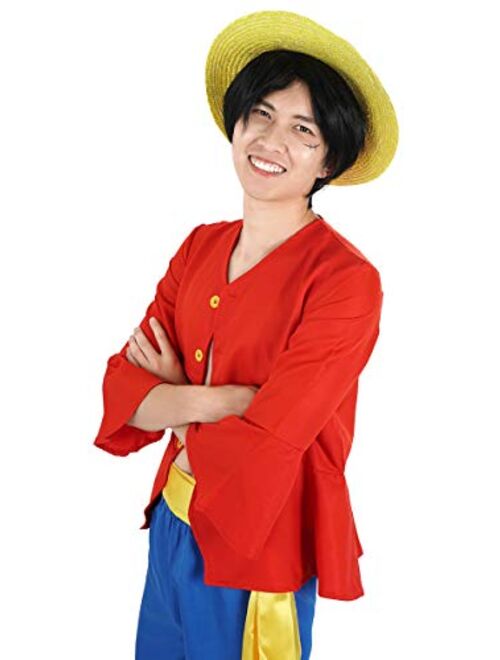 Cosinstyle Anime Cosplay Costume for Monkey D. Luffy After 2 Years Separation Shirt Pants Sets for Adults Summer S-XXL
