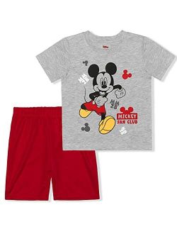Boy's 2-Piece Mickey Fan Club Tee Shirt and Mesh Short Set