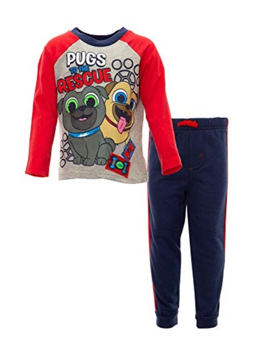 Disney Puppy Dog Pals Rolly Bingo Toddler Boys' Fleece T-Shirt & Pants Set