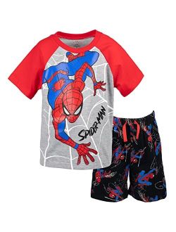 Avengers Spider-Man French Terry Graphic T-Shirt & Shorts Set Toddler to Big Kid