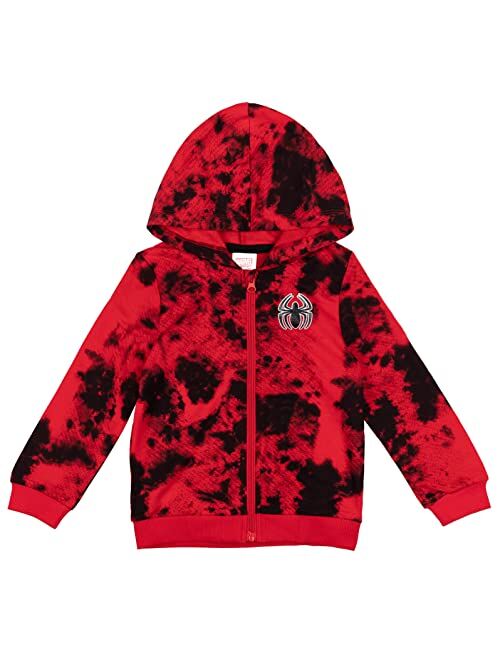 Marvel Spider-Man Tie Dye French Terry Zip Up Hoodie Graphic T-Shirt Pants Infant to Big Kid