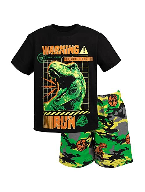 Jurassic World Dinosaur French Terry Graphic T-Shirt & Shorts Toddler to Big Kid