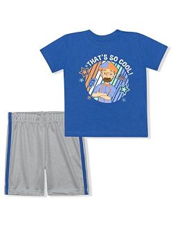 2 Pack Short Sleeve Tee Shirt and Mesh Shorts Set for Boys, Toddlers Sportswear