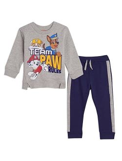 Nickelodeon Paw Patrol Toddler Boys French Terry Long Sleeve T-Shirt Pant Set