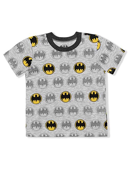 Batman Boys T-Shirt and Jogger Pants Set for Toddler and Little Kids Grey
