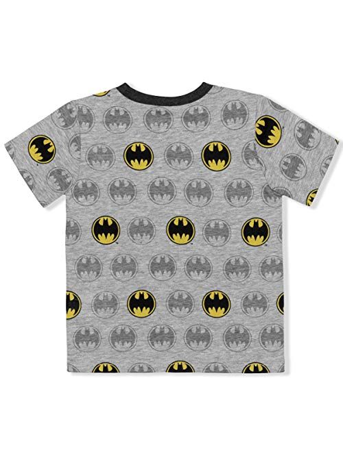 Batman Boys T-Shirt and Jogger Pants Set for Toddler and Little Kids Grey