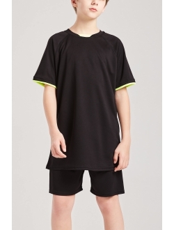 DANI CHINS DaniChins Boys Loose Athletic Short-Sleeve Shirt and Active Mesh Shorts Set
