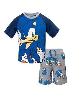 SEGA Sonic the Hedgehog Boys Graphic T-Shirt and French Terry Shorts Set