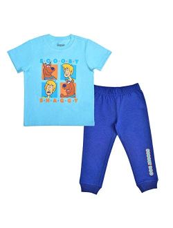 Warner Bros Scooby and Shaggy 2 Piece Jogger Set for Boys, Short Sleeve Shirt and Sports Pants