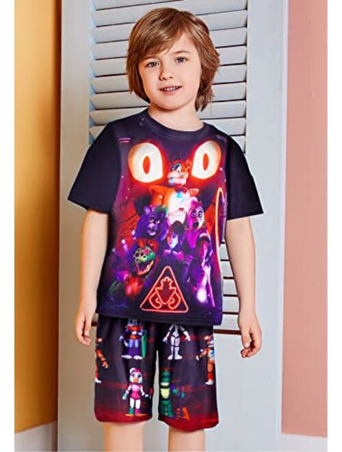 BEAUTY CUTJE Sun and Moon Monster T-Shirt Pant Sets for Boys 2pcs Kids Top and Pants for 5-12 Years Clothes