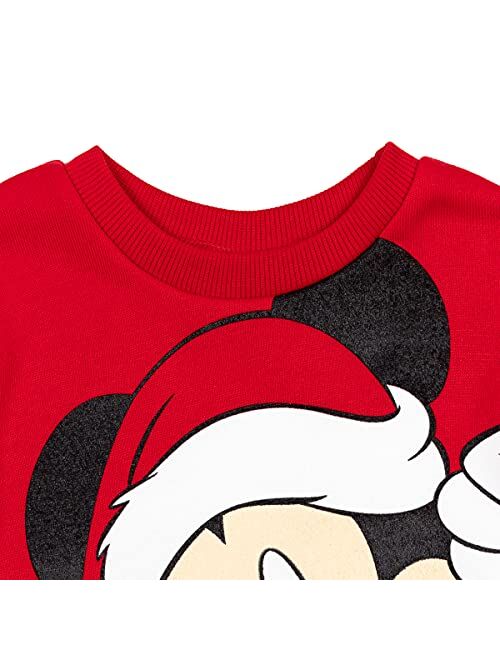 Disney Mickey Mouse Christmas Holiday Fleece Pullover Sweatshirt & Pants Set