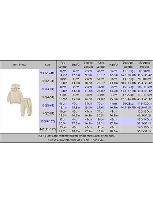 MYGBCPJS Youth 2PCS Jogger Outfits Set Fleece Hooded + Sweatpants Boys Girls Athletic Sweatsuits Pullover Clothes