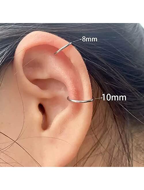 VCMART 16G Cartilage Earring Hoop Cartilage Earring Stud Tragus Piercing Jewelry Cartilage Earrings Sterling Silver Tragus Earrings for Women Forward Helix Piercing Jewel