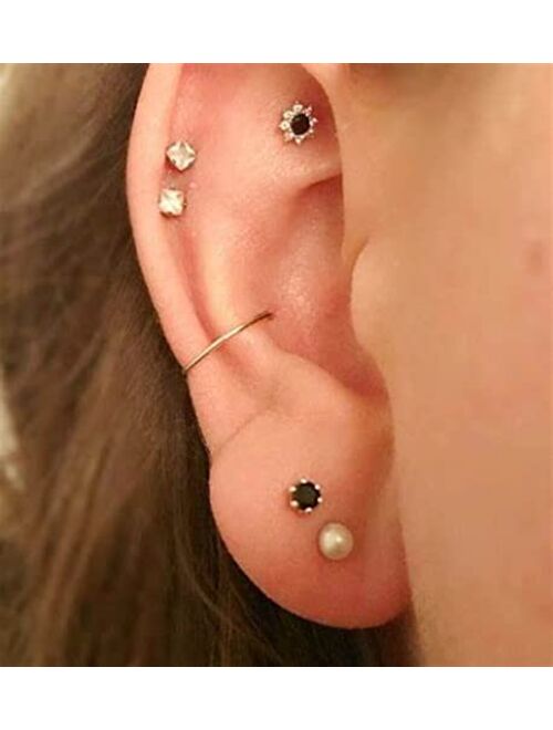 VCMART 16G Cartilage Earring Hoop Cartilage Earring Stud Tragus Piercing Jewelry Cartilage Earrings Sterling Silver Tragus Earrings for Women Forward Helix Piercing Jewel