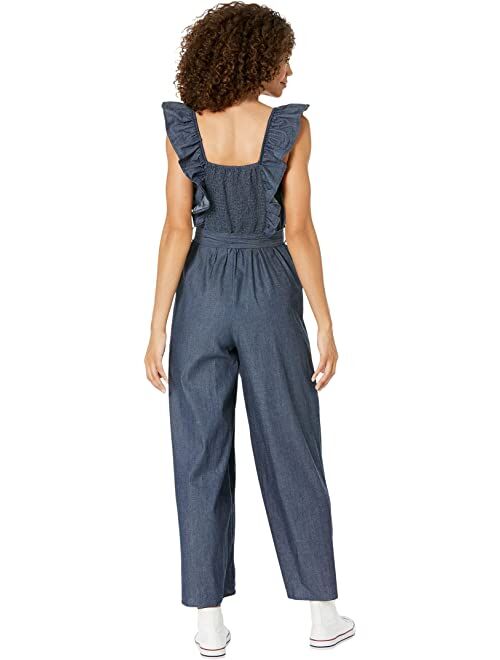 Buffalo David Bitton Beatrix Jumpsuit with Smocked Top and Ruffle Straps