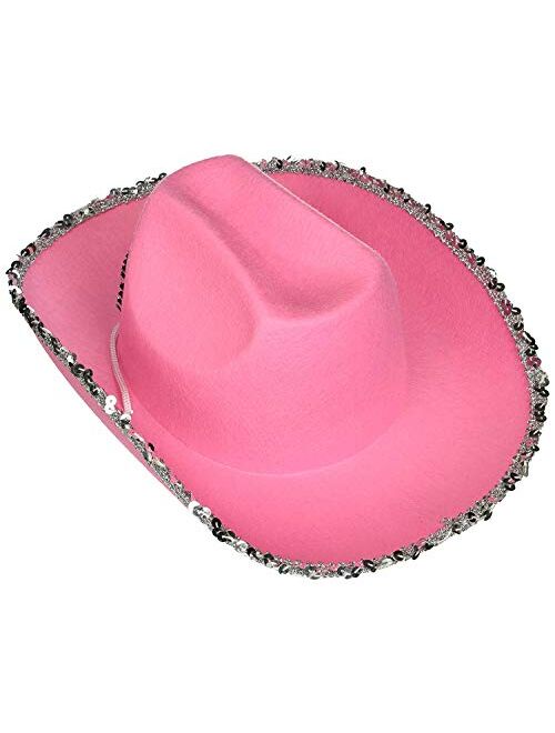 Rhode Island Novelty Child Pink Cowboy Hat with Blinking Tiara (1-Pack)