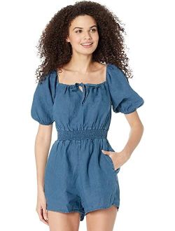bella dahl Puff Sleeve Smocked Romper