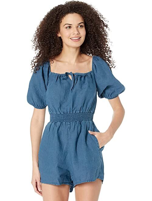 bella dahl Puff Sleeve Smocked Romper