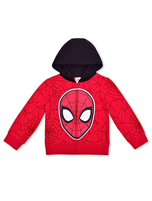 Marvels Spiderman Zip Up Hoodie, Shirt and Jogger Pant Bundle for Boys, Active Wear for Kids