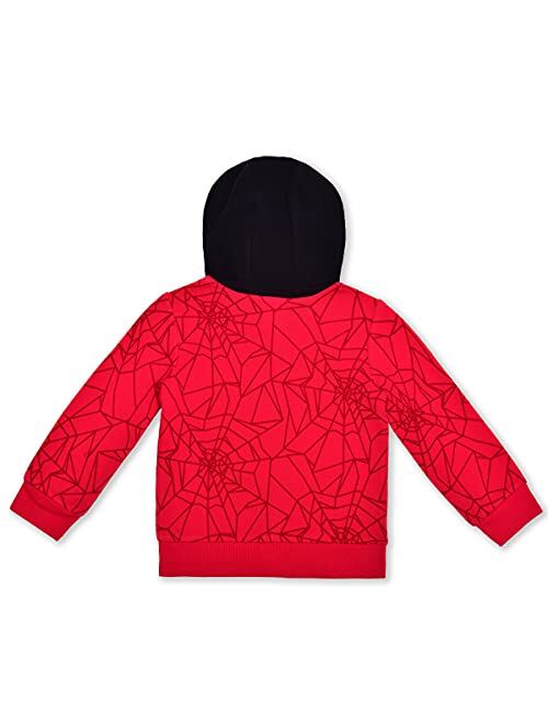 Marvels Spiderman Zip Up Hoodie, Shirt and Jogger Pant Bundle for Boys, Active Wear for Kids