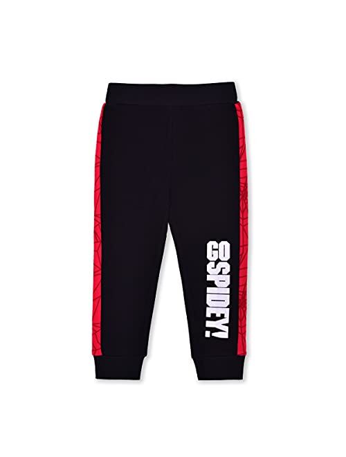 Marvels Spiderman Zip Up Hoodie, Shirt and Jogger Pant Bundle for Boys, Active Wear for Kids