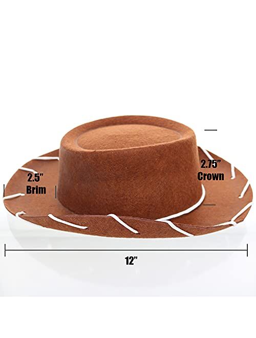 GIFTEXPRESS Felt Cowboy Hat, Western Cowgirl Hat Rodeo Style Costume - CHILD SIZE