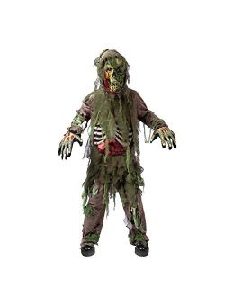 Swamp Deluxe Skeleton Living Dead Zombie Costume for Halloween Kids Monster Role-Playing