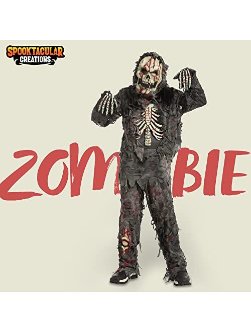 Spooktacular Creations Child Boy Scary Black Zombie costume for kids (Small (5-7yr)