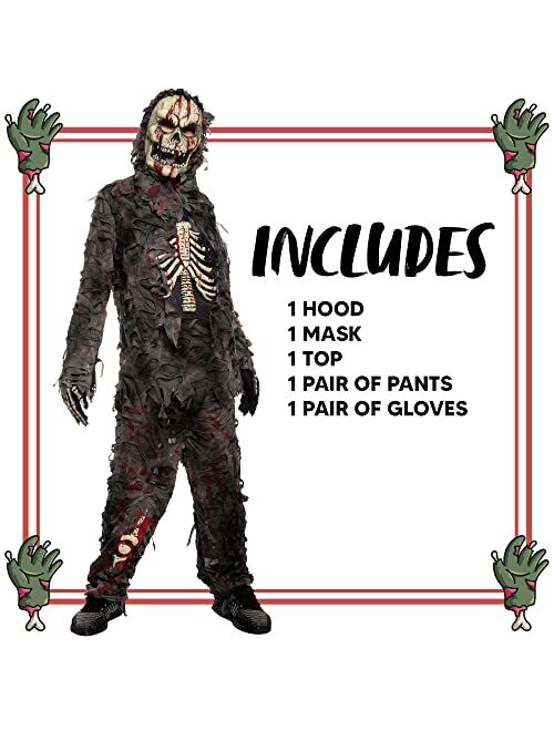 Spooktacular Creations Child Boy Scary Black Zombie costume for kids (Small (5-7yr)
