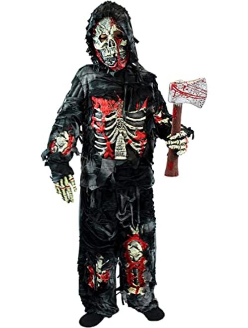 Spooktacular Creations Zombie Deluxe Costume for Child with Bloody Axe