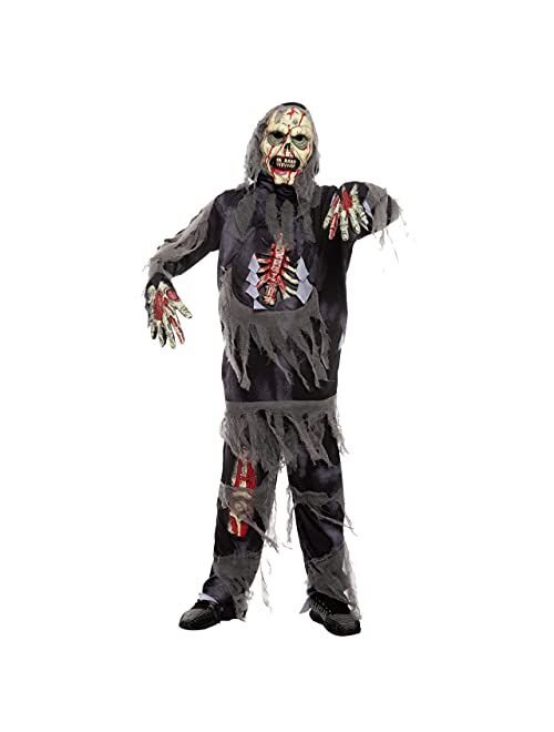 Spooktacular Creations Horror Black Zombie Costume for Halloween Dress Up Party, Festivals, Theme Party Costumes