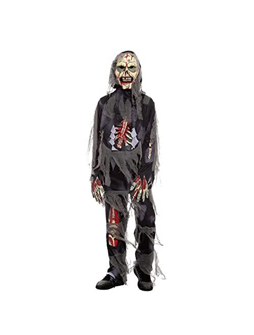 Spooktacular Creations Horror Black Zombie Costume for Halloween Dress Up Party, Festivals, Theme Party Costumes