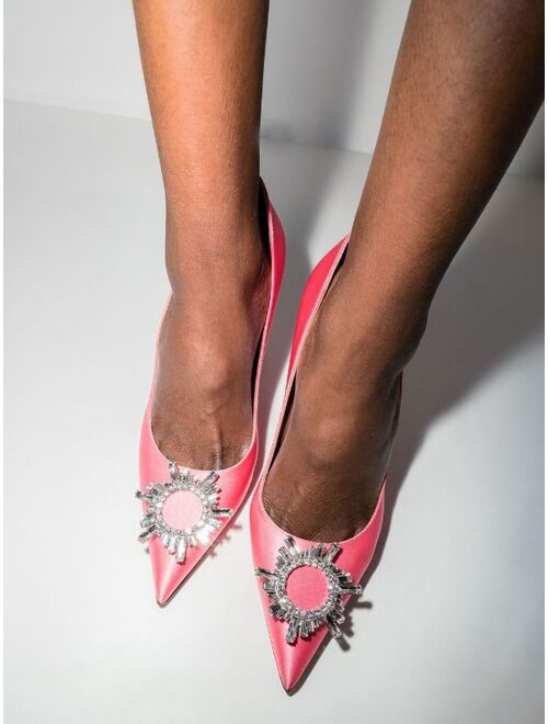 Amina Muaddi crystal-embellished pointed-toe pumps