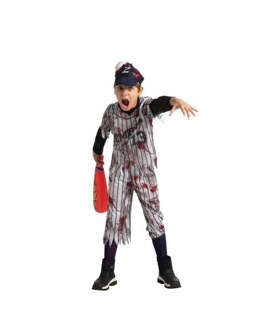 Spooktacular Creations Child Boy Scary Baseball Player Zombie costume for Halloween pretend up (Small (5-7yr))