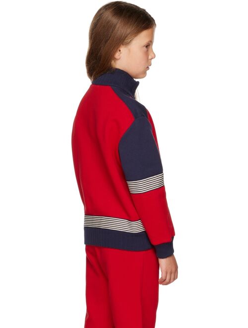 Gucci Kids Red & Navy Colorblock Track Jacket