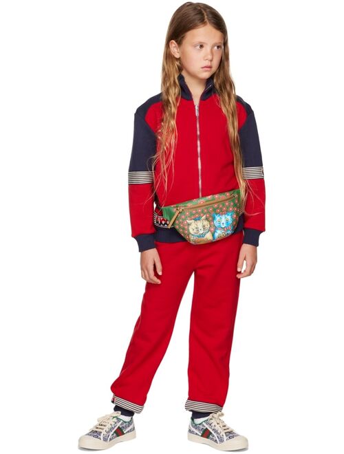 Gucci Kids Red & Navy Colorblock Track Jacket