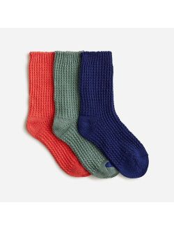 Kids' waffle-knit trouser socks three-pack